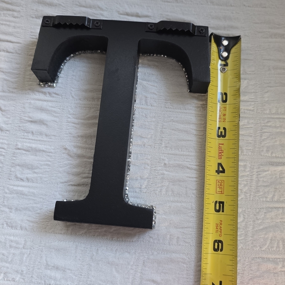 Sparkling Silver Letter T Decor - Picture 4 of 4